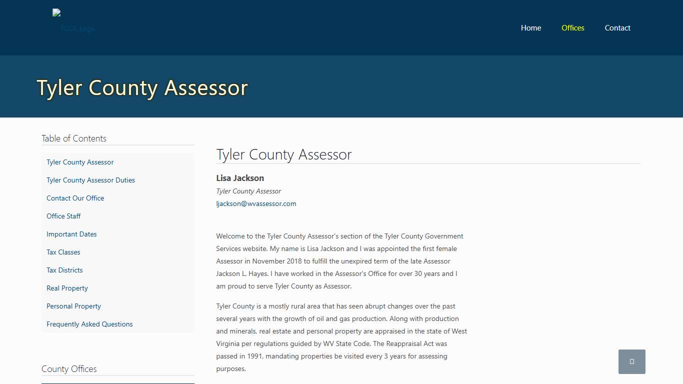 Tyler County Assessor – Tyler County Government Services